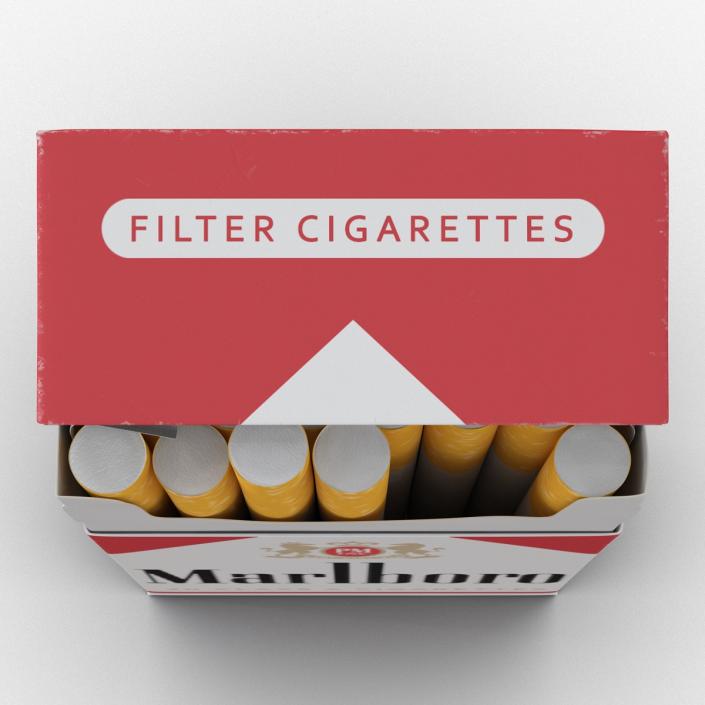 3D Opened Cigarettes Pack Marlboro