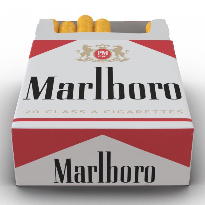 3D Opened Cigarettes Pack Marlboro