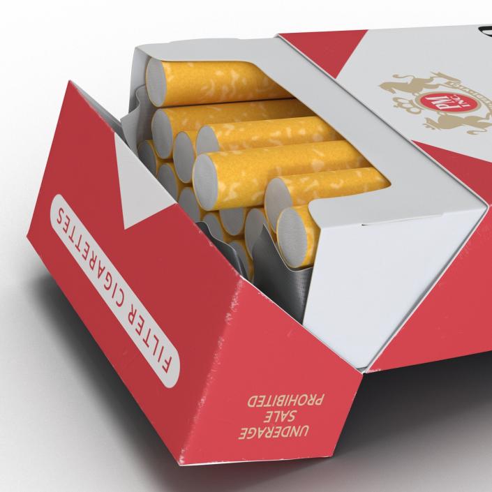 3D Opened Cigarettes Pack Marlboro