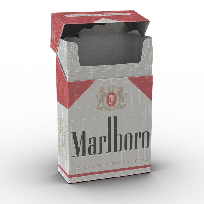 3D model Opened Cigarettes Pack Marlboro 3D Model