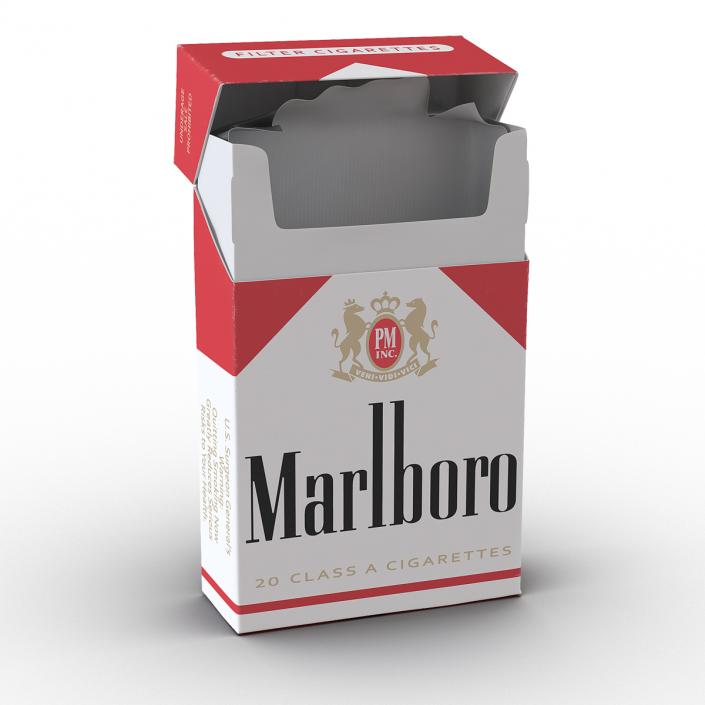 3D model Opened Cigarettes Pack Marlboro 3D Model