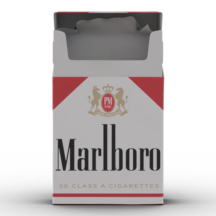 3D model Opened Cigarettes Pack Marlboro 3D Model