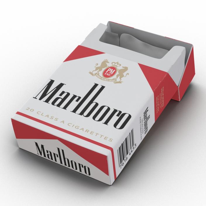 3D model Opened Cigarettes Pack Marlboro 3D Model