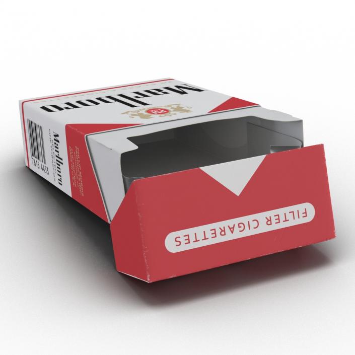 3D model Opened Cigarettes Pack Marlboro 3D Model