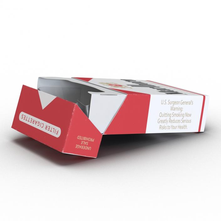 3D model Opened Cigarettes Pack Marlboro 3D Model