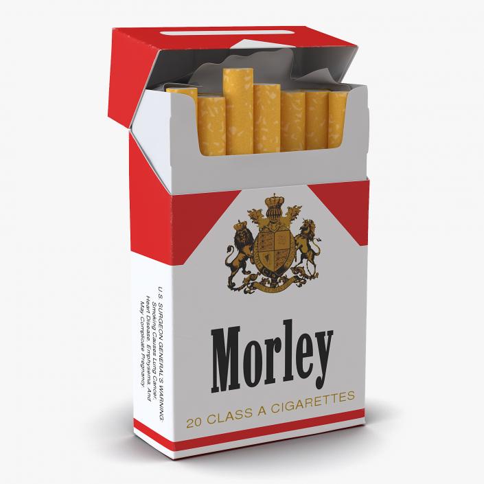 Opened Cigarettes Pack Morley 3D model