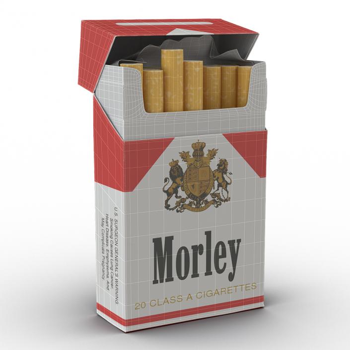 Opened Cigarettes Pack Morley 3D model