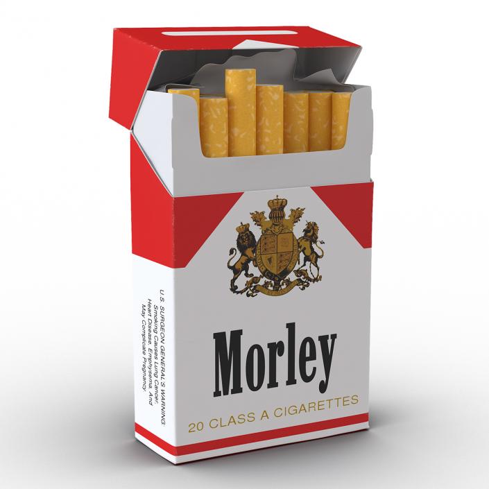 Opened Cigarettes Pack Morley 3D model