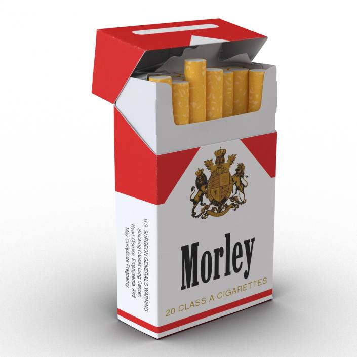 Opened Cigarettes Pack Morley 3D model