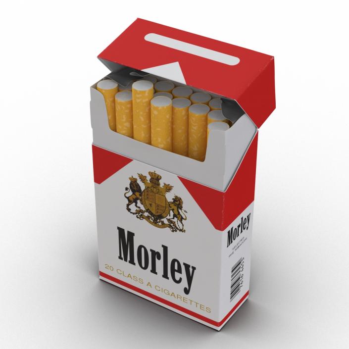 Opened Cigarettes Pack Morley 3D model