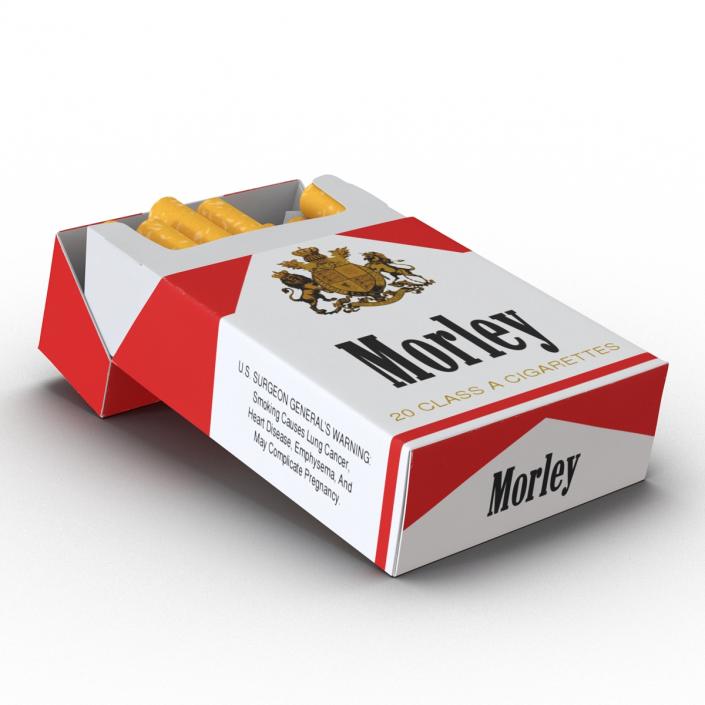 Opened Cigarettes Pack Morley 3D model