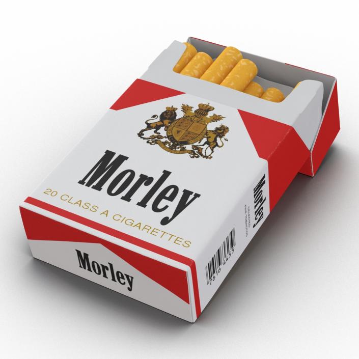 Opened Cigarettes Pack Morley 3D model