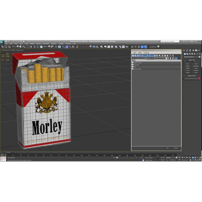 Opened Cigarettes Pack Morley 3D model