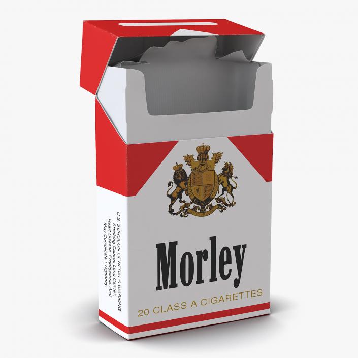 3D Opened Cigarettes Pack Morley 2