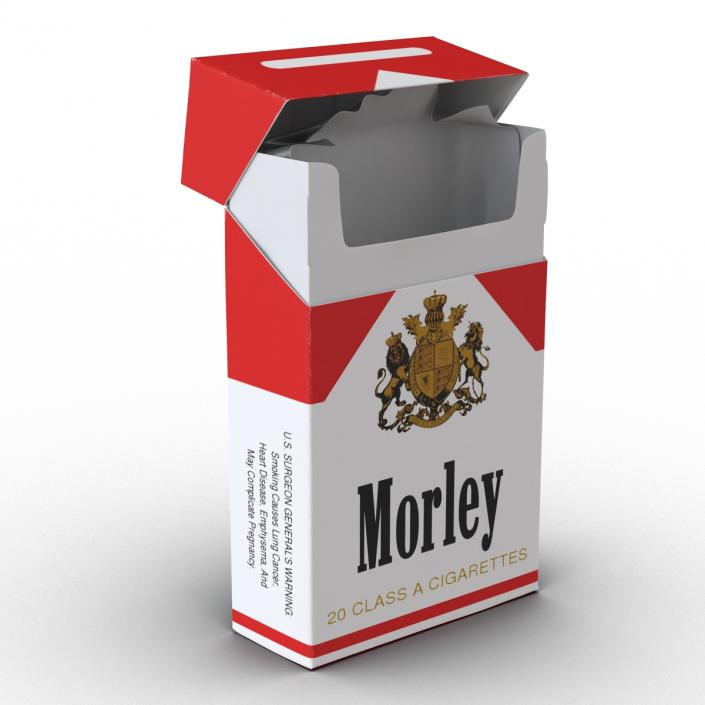 3D Opened Cigarettes Pack Morley 2