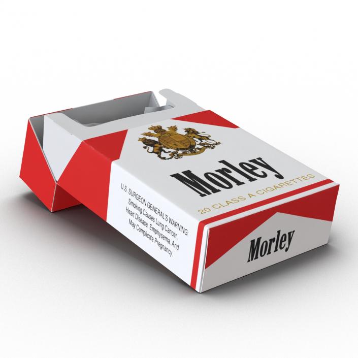 3D Opened Cigarettes Pack Morley 2