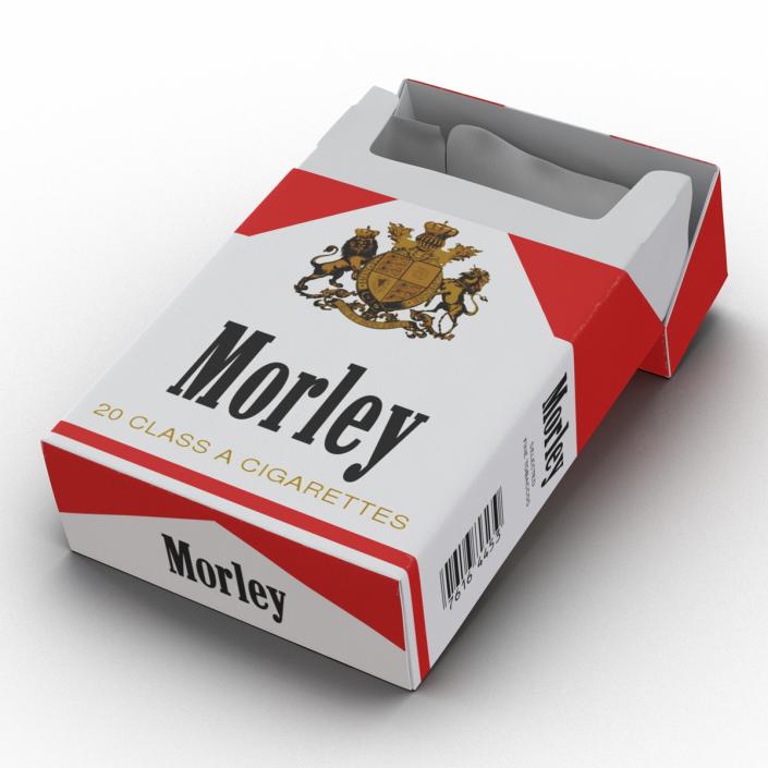 3D Opened Cigarettes Pack Morley 2