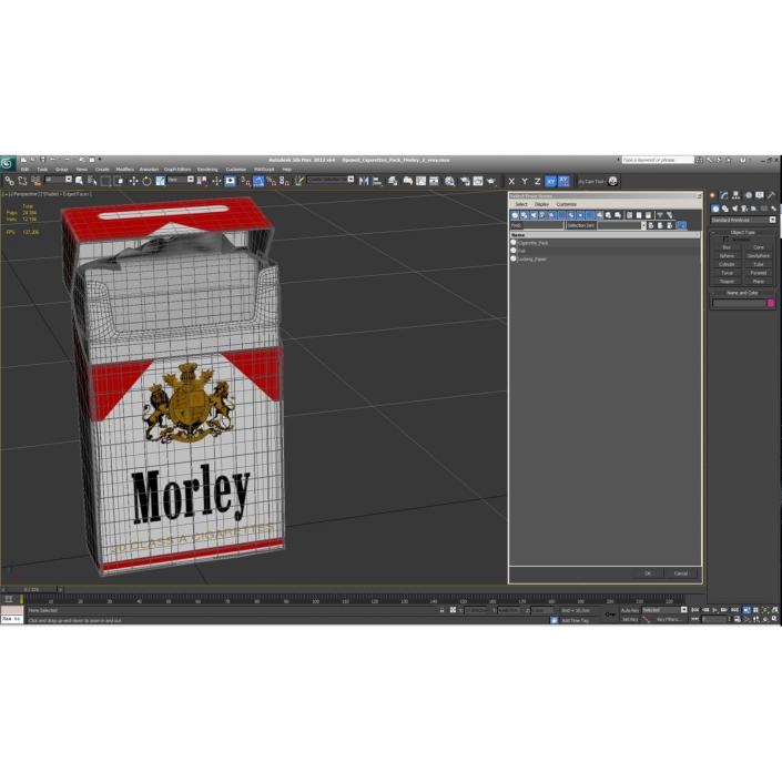 3D Opened Cigarettes Pack Morley 2