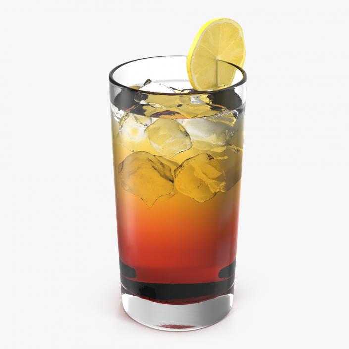 Glass of Ice Tea with Lemon 3D