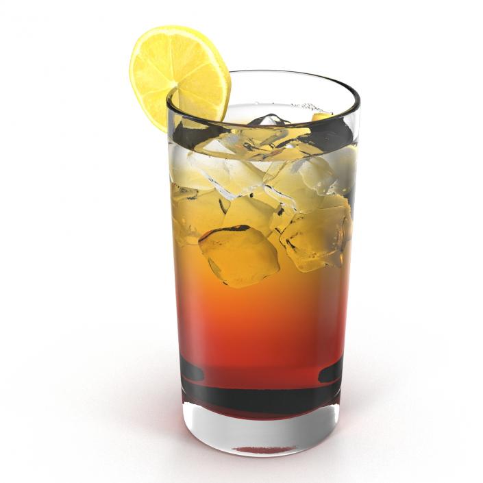 Glass of Ice Tea with Lemon 3D