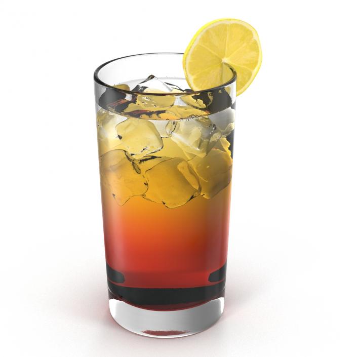 Glass of Ice Tea with Lemon 3D