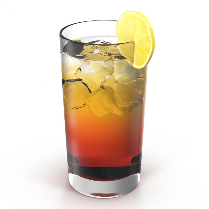 Glass of Ice Tea with Lemon 3D