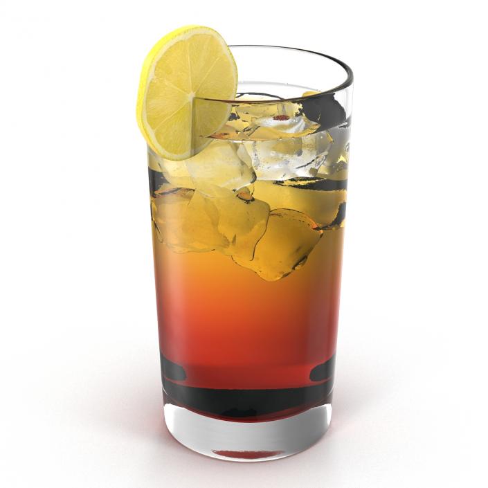 Glass of Ice Tea with Lemon 3D