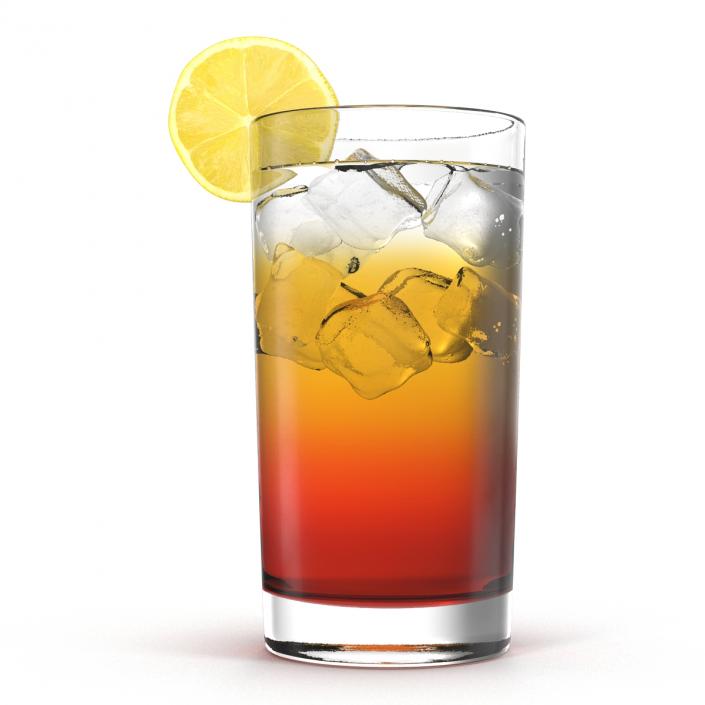 Glass of Ice Tea with Lemon 3D