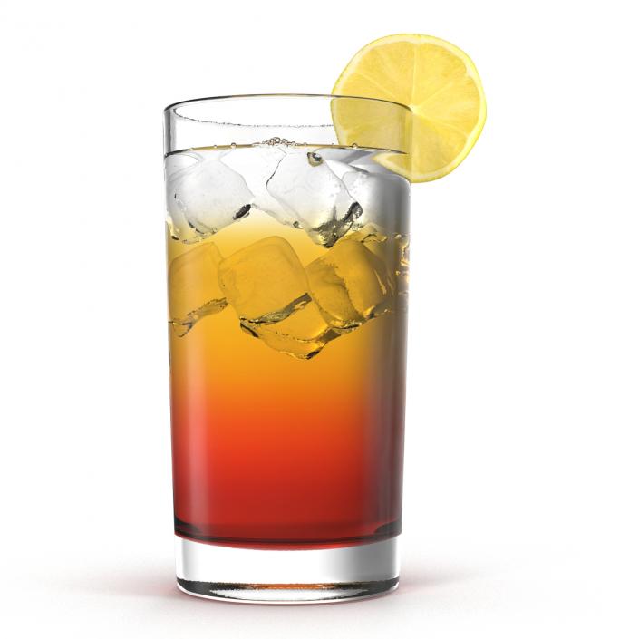 Glass of Ice Tea with Lemon 3D