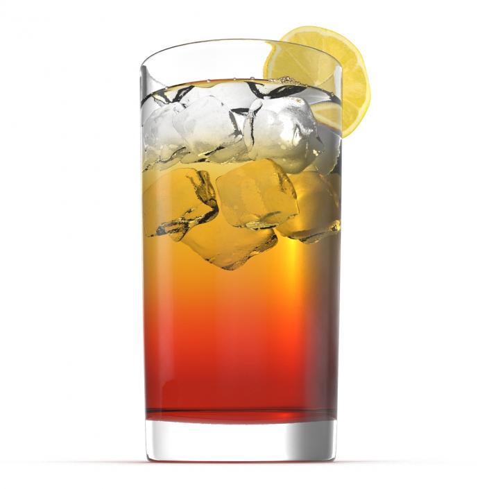 Glass of Ice Tea with Lemon 3D