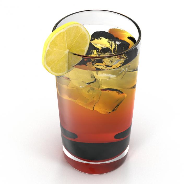 Glass of Ice Tea with Lemon 3D