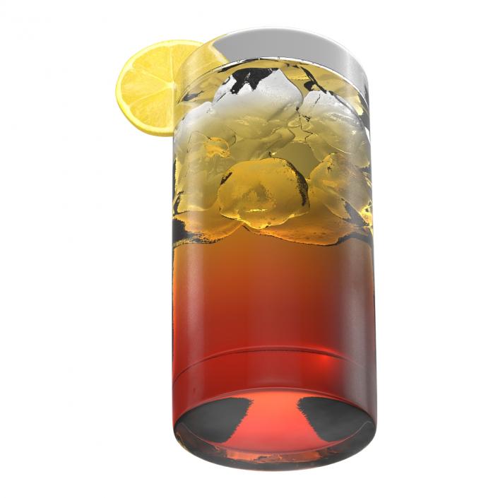 Glass of Ice Tea with Lemon 3D