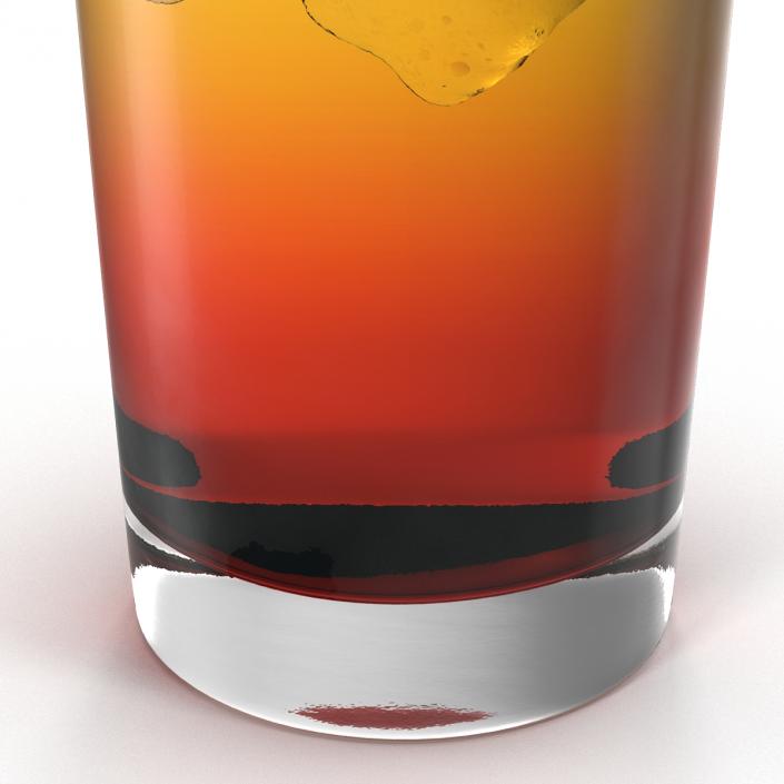 Glass of Ice Tea with Lemon 3D