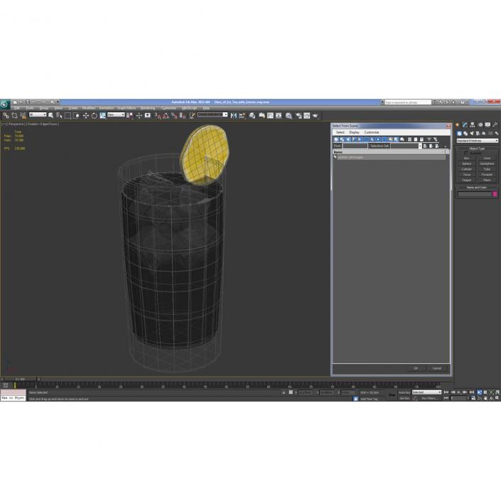 Glass of Ice Tea with Lemon 3D