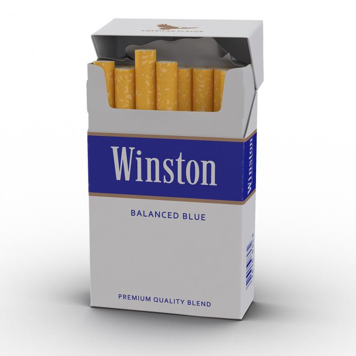 3D model Opened Cigarettes Pack Winston