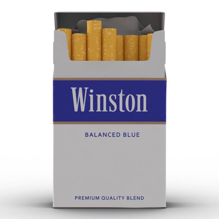 3D model Opened Cigarettes Pack Winston