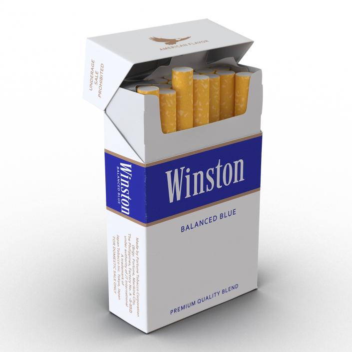 3D model Opened Cigarettes Pack Winston