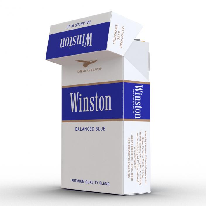 3D model Opened Cigarettes Pack Winston