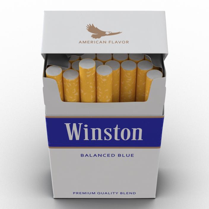 3D model Opened Cigarettes Pack Winston