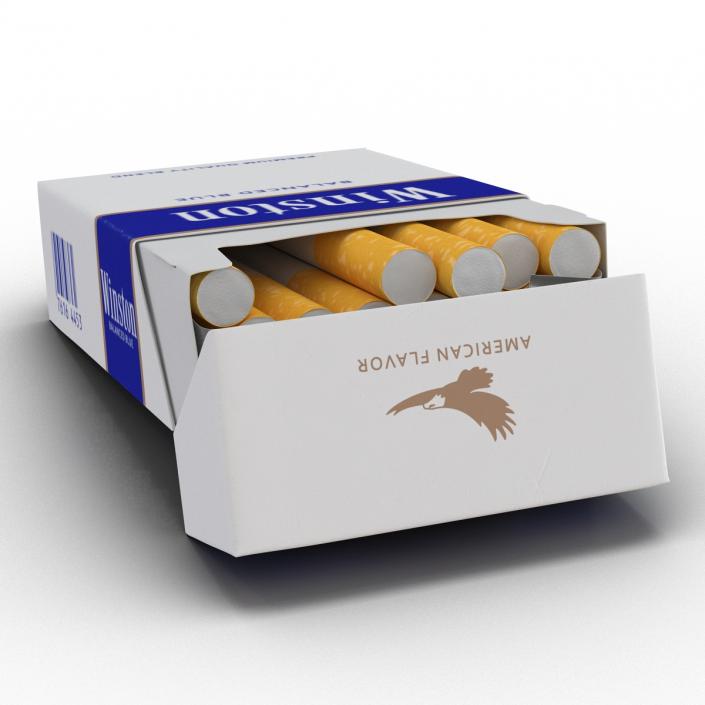 3D model Opened Cigarettes Pack Winston