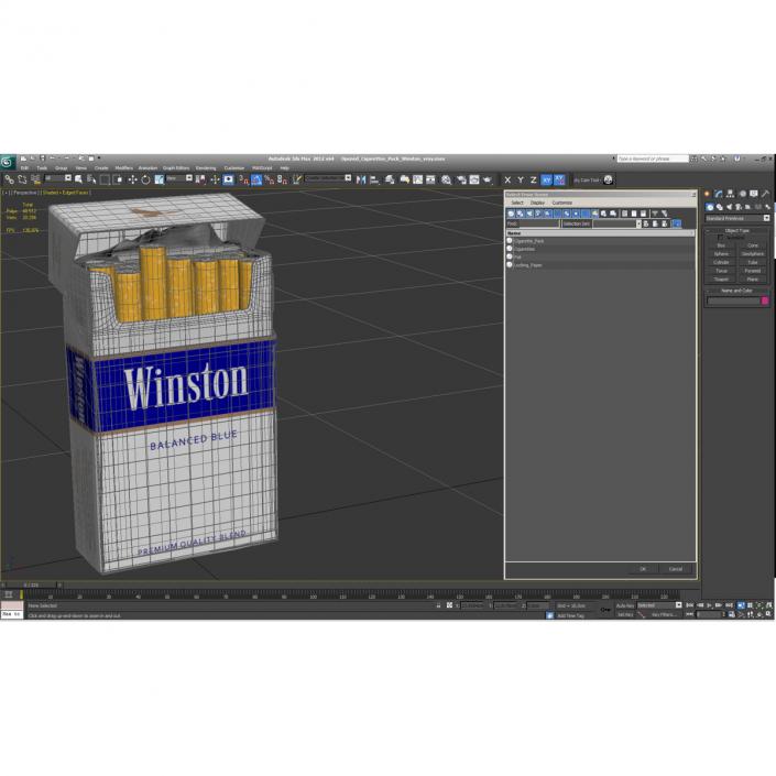 3D model Opened Cigarettes Pack Winston