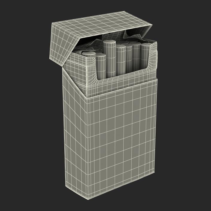 3D model Opened Cigarettes Pack Winston