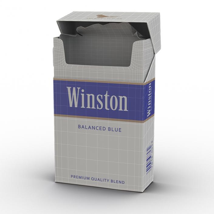 Opened Cigarettes Pack Winston 2 3D