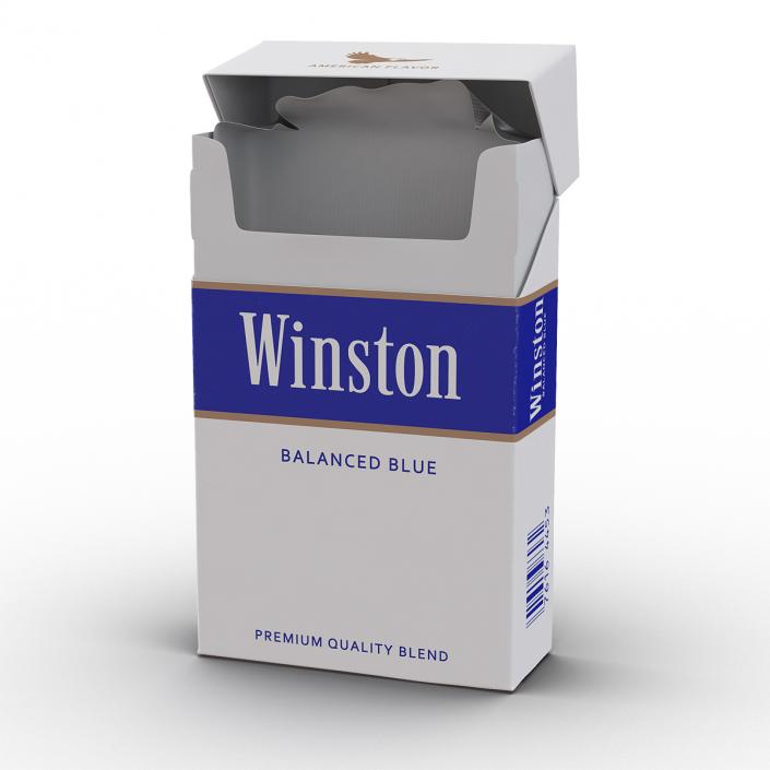 Opened Cigarettes Pack Winston 2 3D