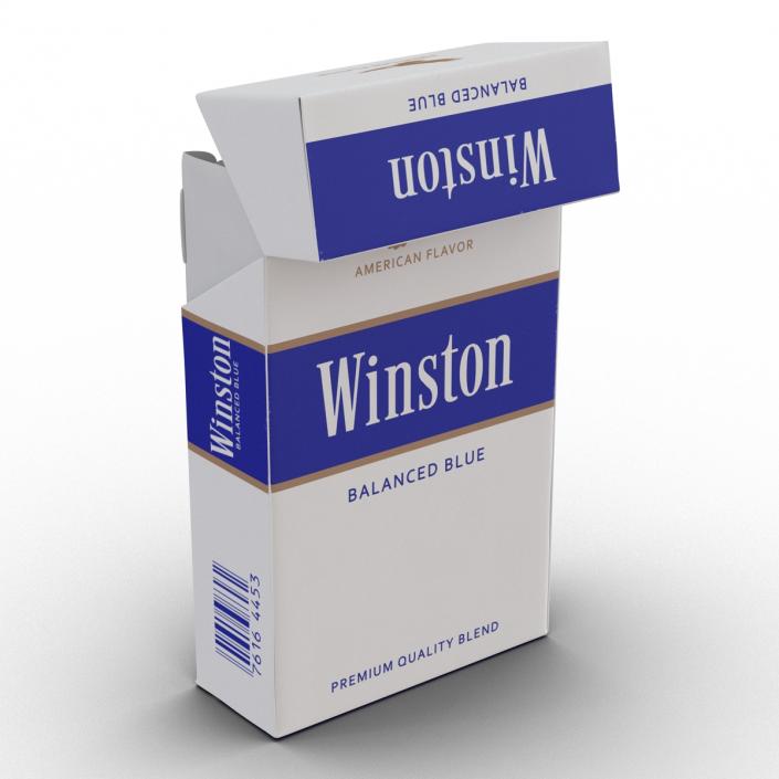 Opened Cigarettes Pack Winston 2 3D