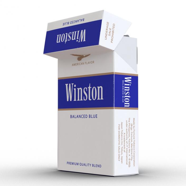 Opened Cigarettes Pack Winston 2 3D