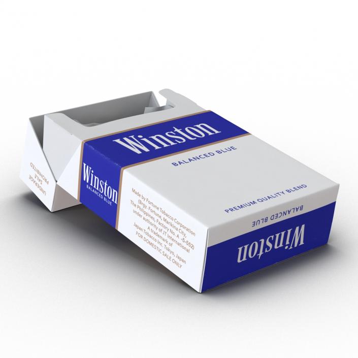 Opened Cigarettes Pack Winston 2 3D