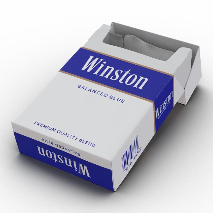 Opened Cigarettes Pack Winston 2 3D