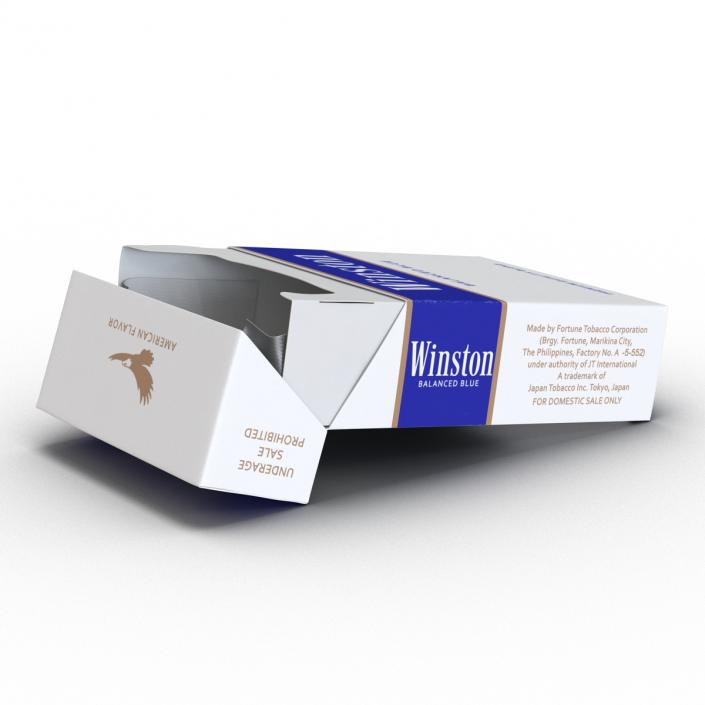 Opened Cigarettes Pack Winston 2 3D