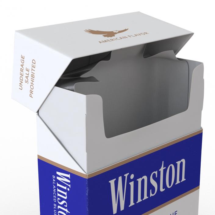 Opened Cigarettes Pack Winston 2 3D